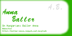 anna baller business card